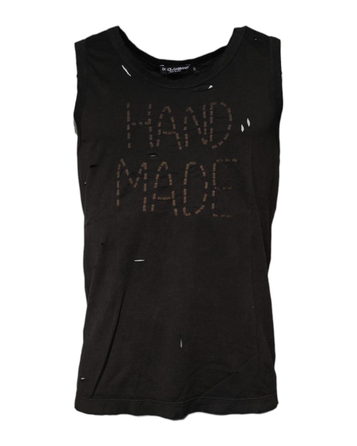 Handmade Distressed Tank Top- Black T-Shirts main product photo