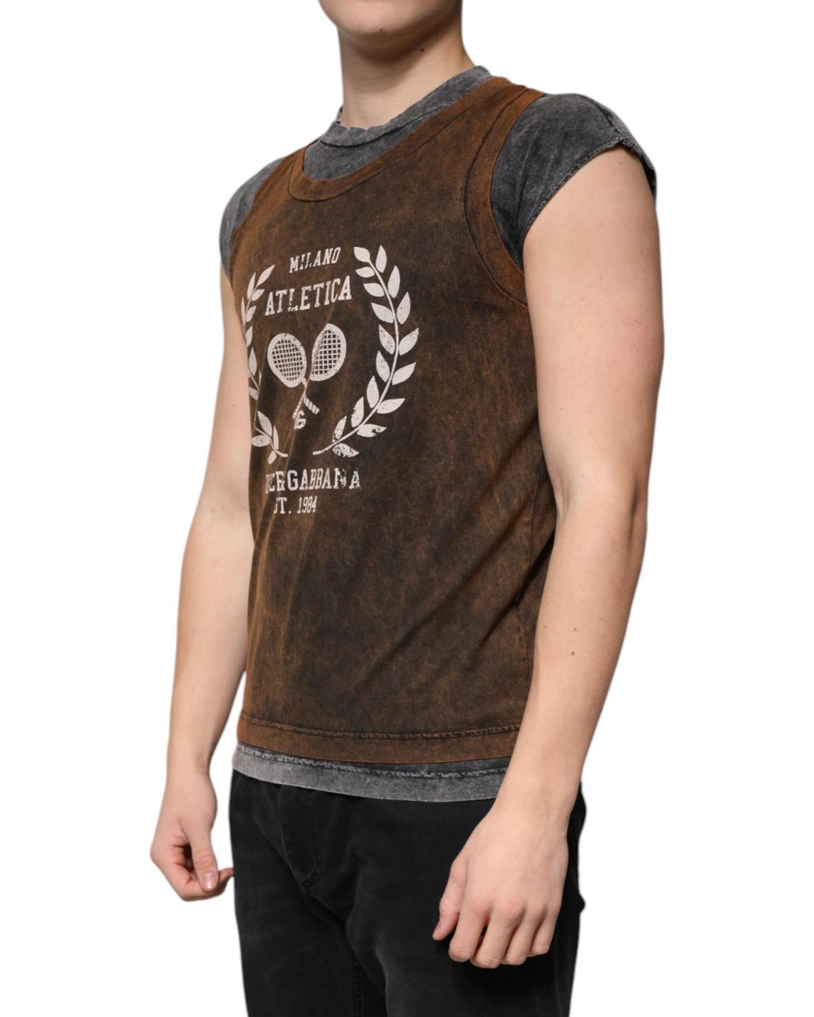 Milano Atletica Tennis Tank Top- Brown T-Shirts main product photo