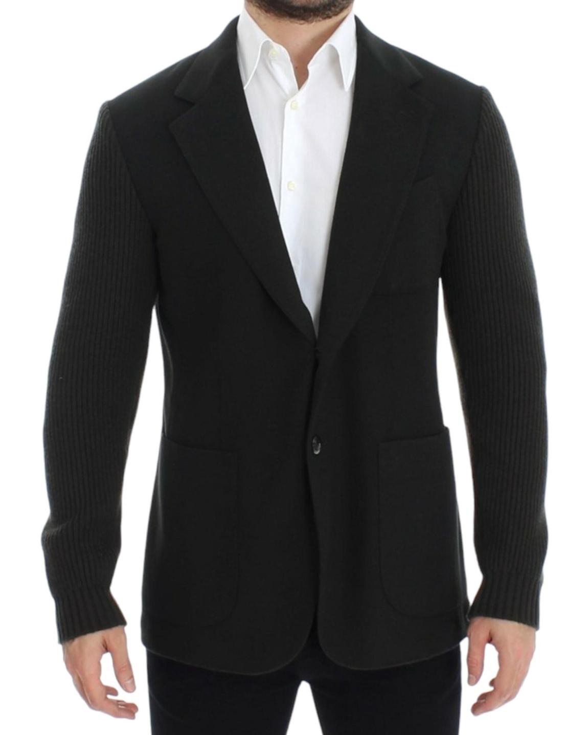 Knit Sleeve Blazer Classic Fit - Green main product photo