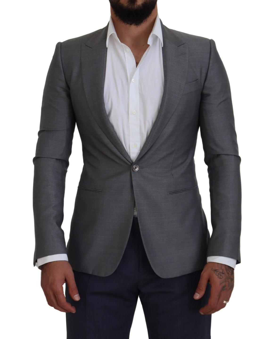 Slim Fit SingleButton Suit Jacket - Gray Blazers main product photo