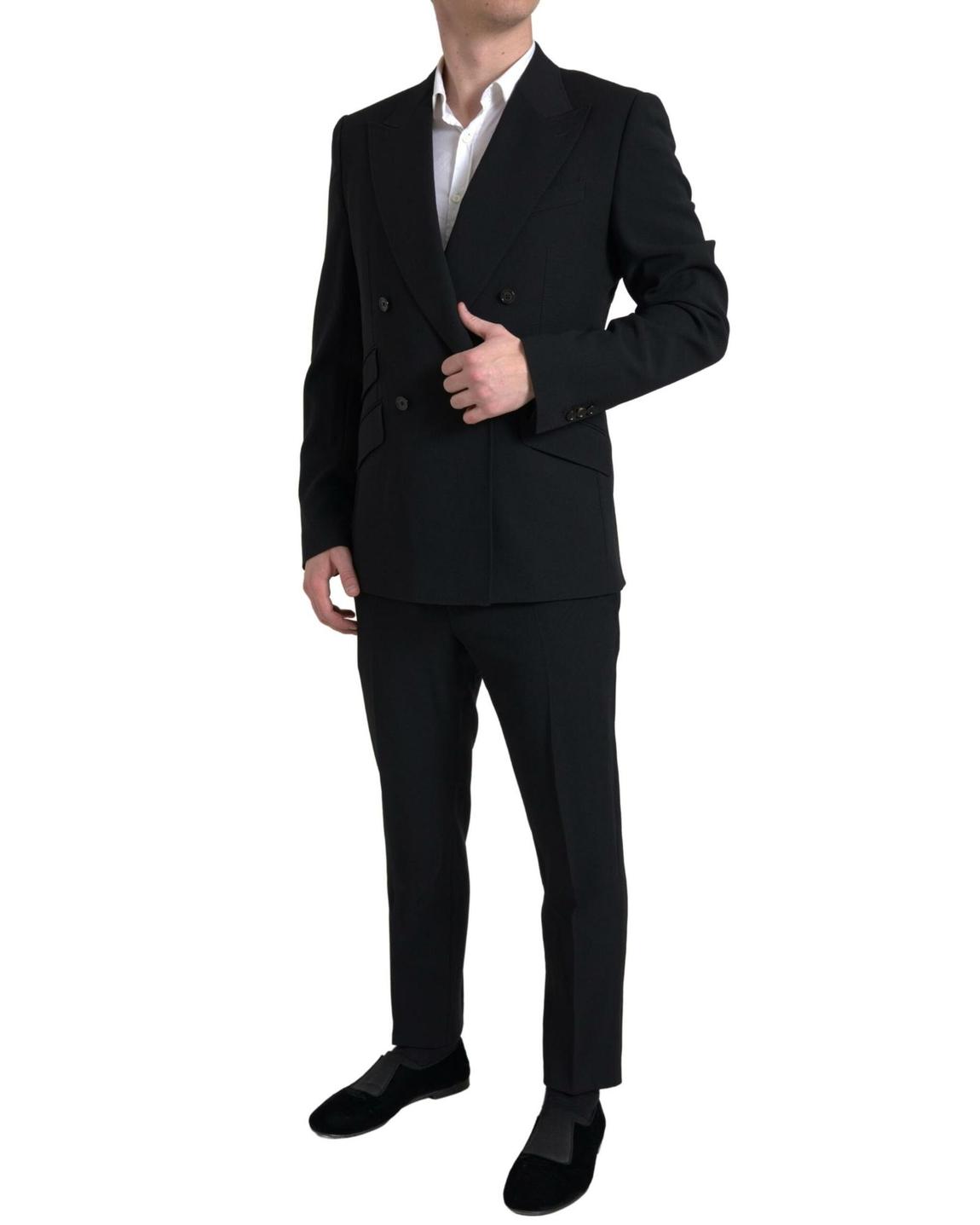 Classic Fit Double Breasted Blazer - Black Suits main product photo