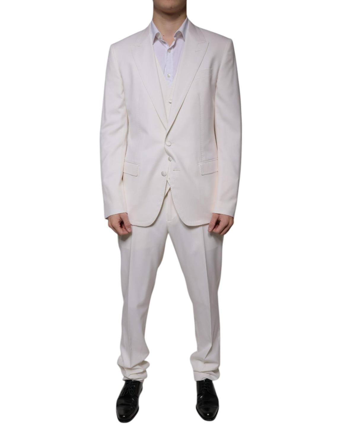 Slim Fit 3Piece Suit - White main product photo