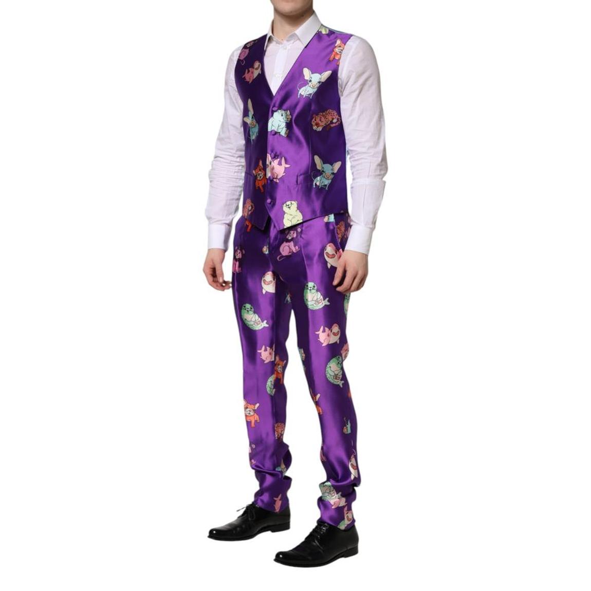 Cartoon Animal Print Suit - Purple main product photo