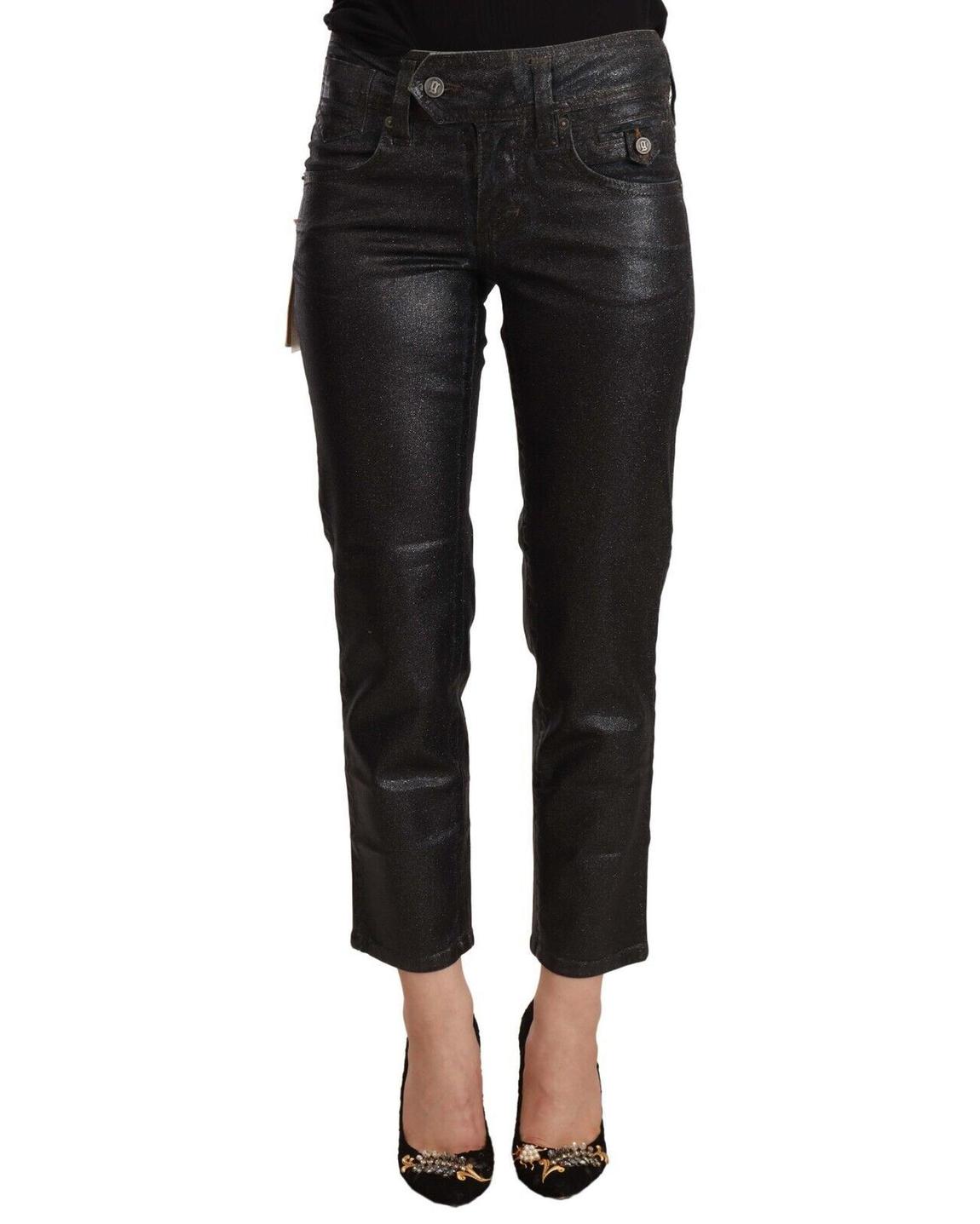 John Galliano Glitter Cropped Jeans Wo - Black Jeans main product photo