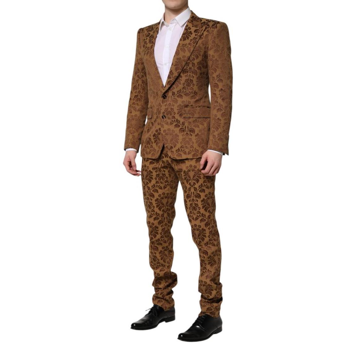 Damask Pattern Suit - Brown main product photo