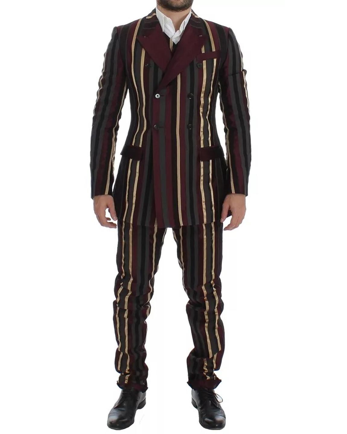 Multicolor Striped Suit Double Breasted Blazer main product photo