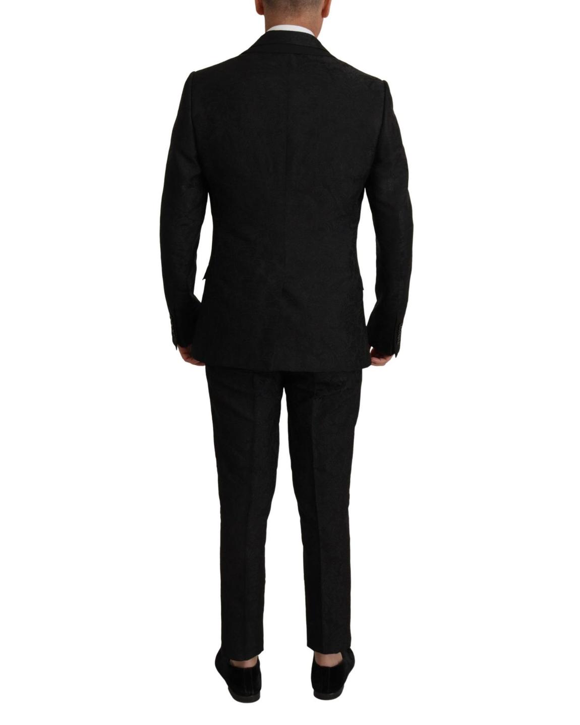 Black Brocade Blazer Suit Men main product photo