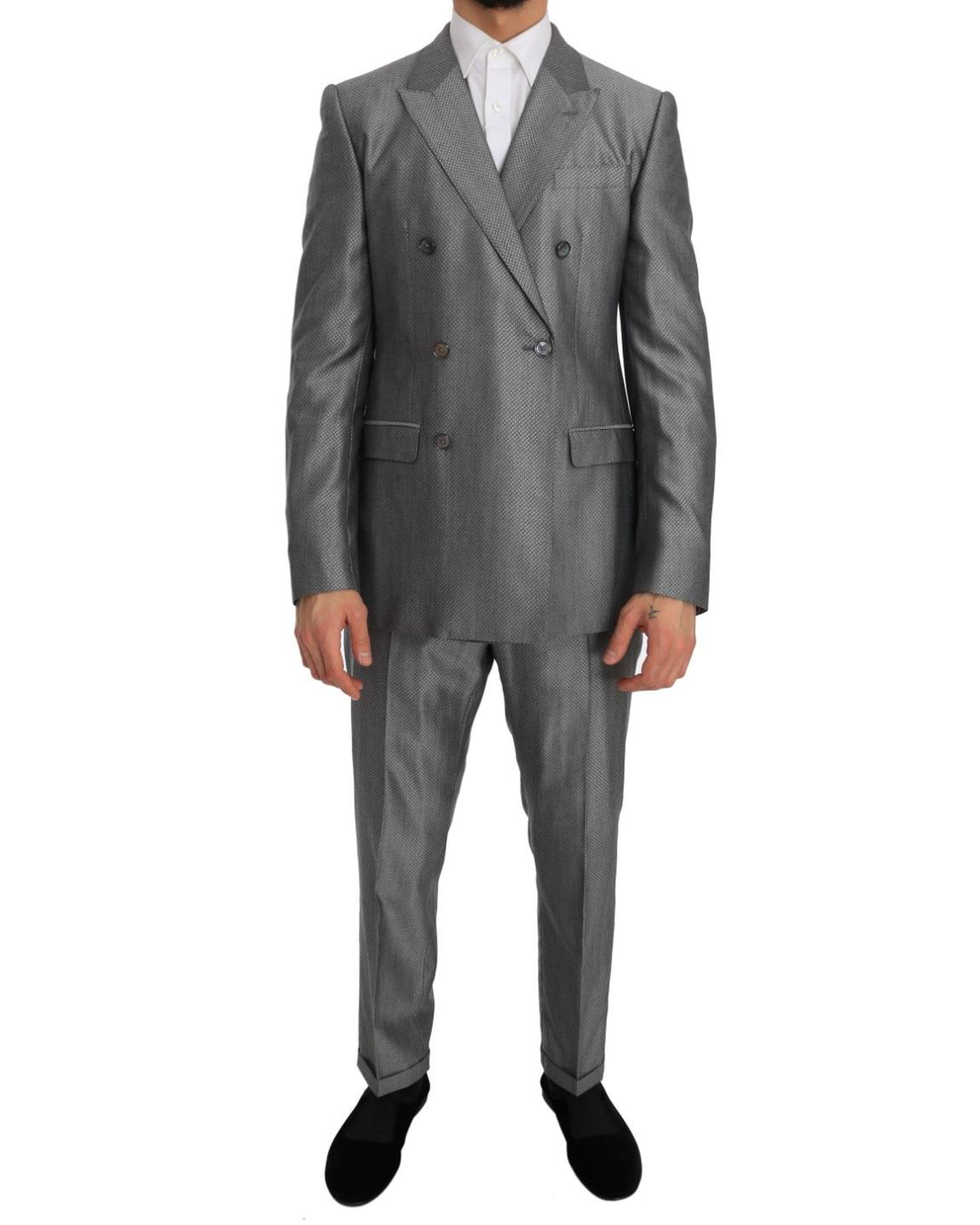 Double Breasted Suit Gray - Black main product photo
