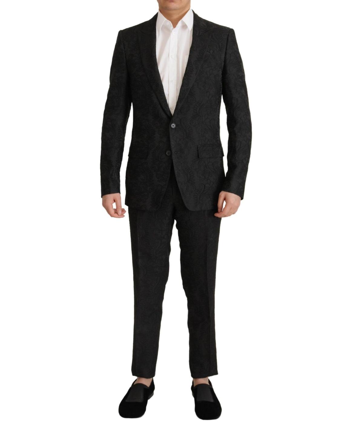 Embroidered Blazer Black Floral Suits main product photo