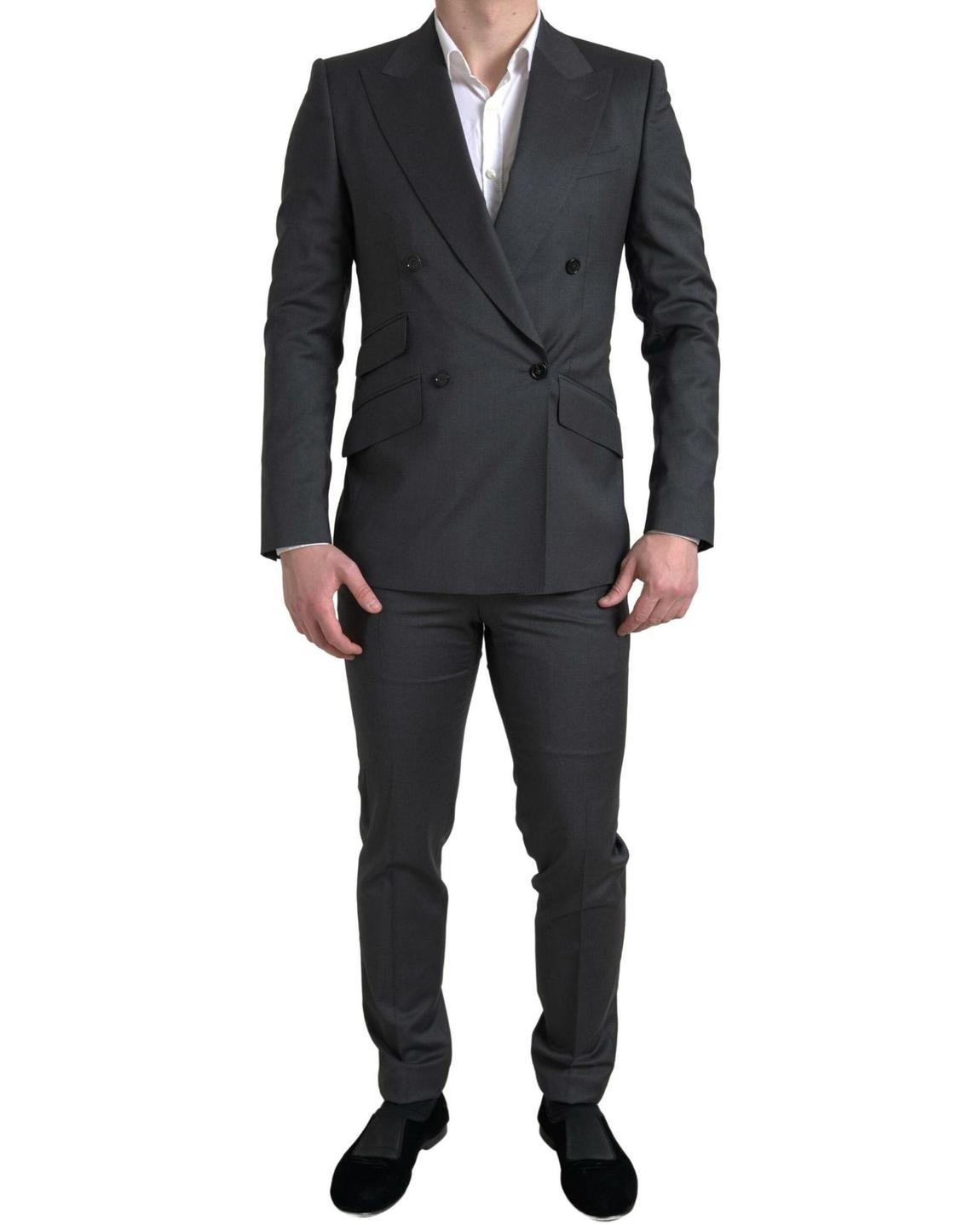 Double Breasted Suit Charcoal Grey - Gray main product photo