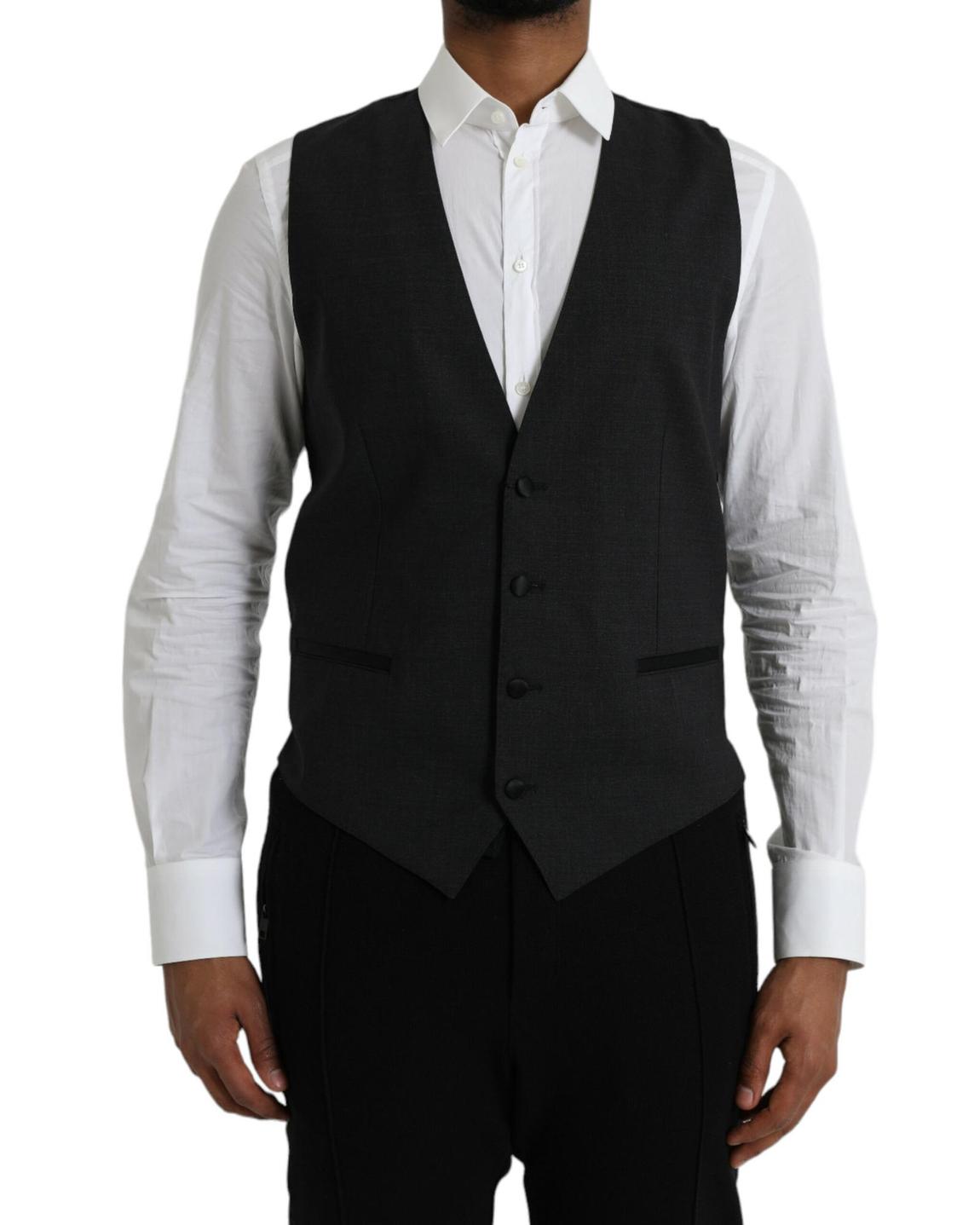 Wool Vest Classic Fit Formalwear - Black main product photo