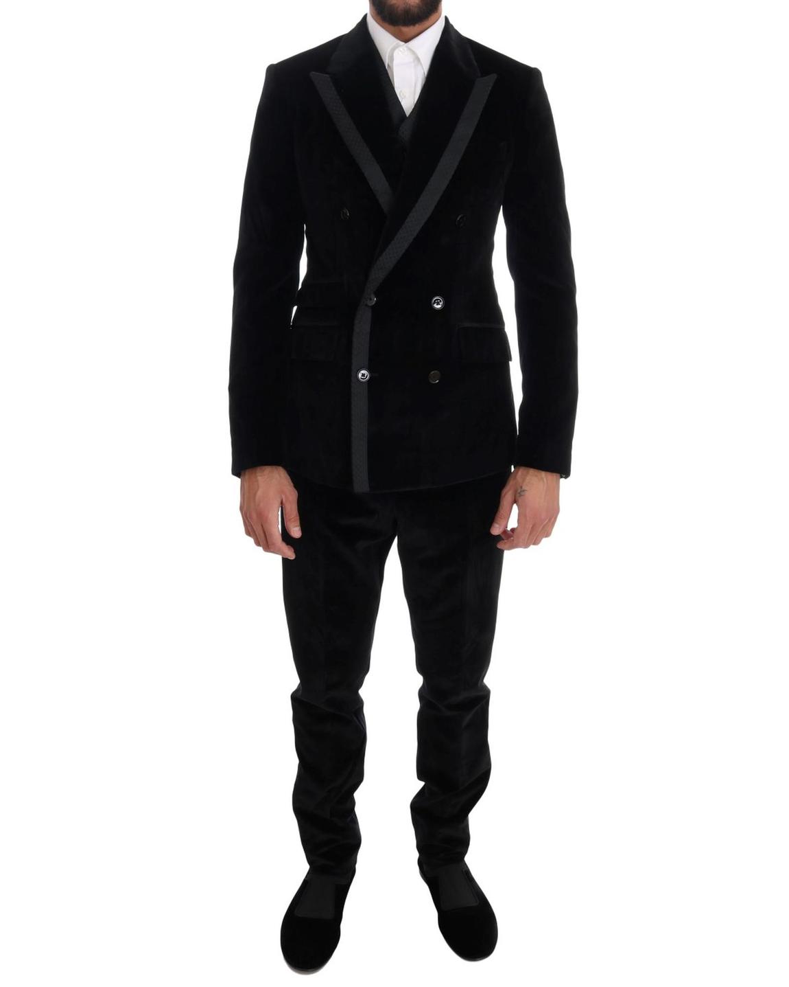 Velvet Blazer Double Breasted - Black Suits main product photo