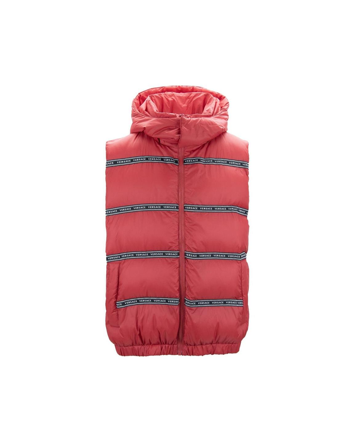 Hooded puffer vest red Men main product photo