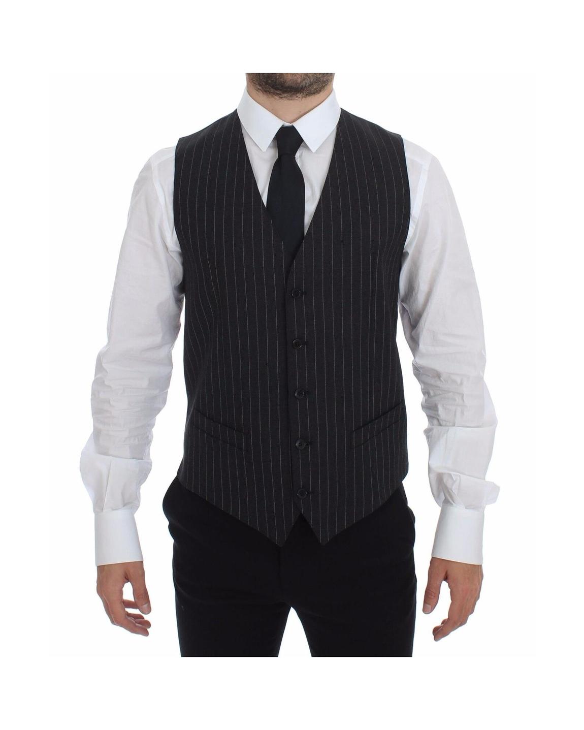 Pinstripe Vest Formal Style - Gray main product photo