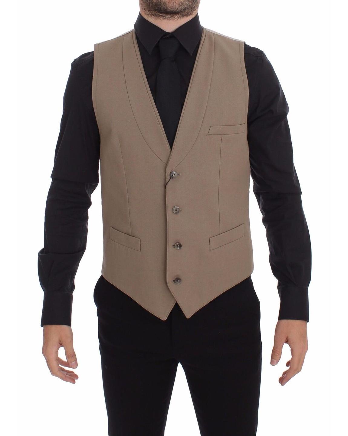 Beige Vest Classic Fit Men main product photo