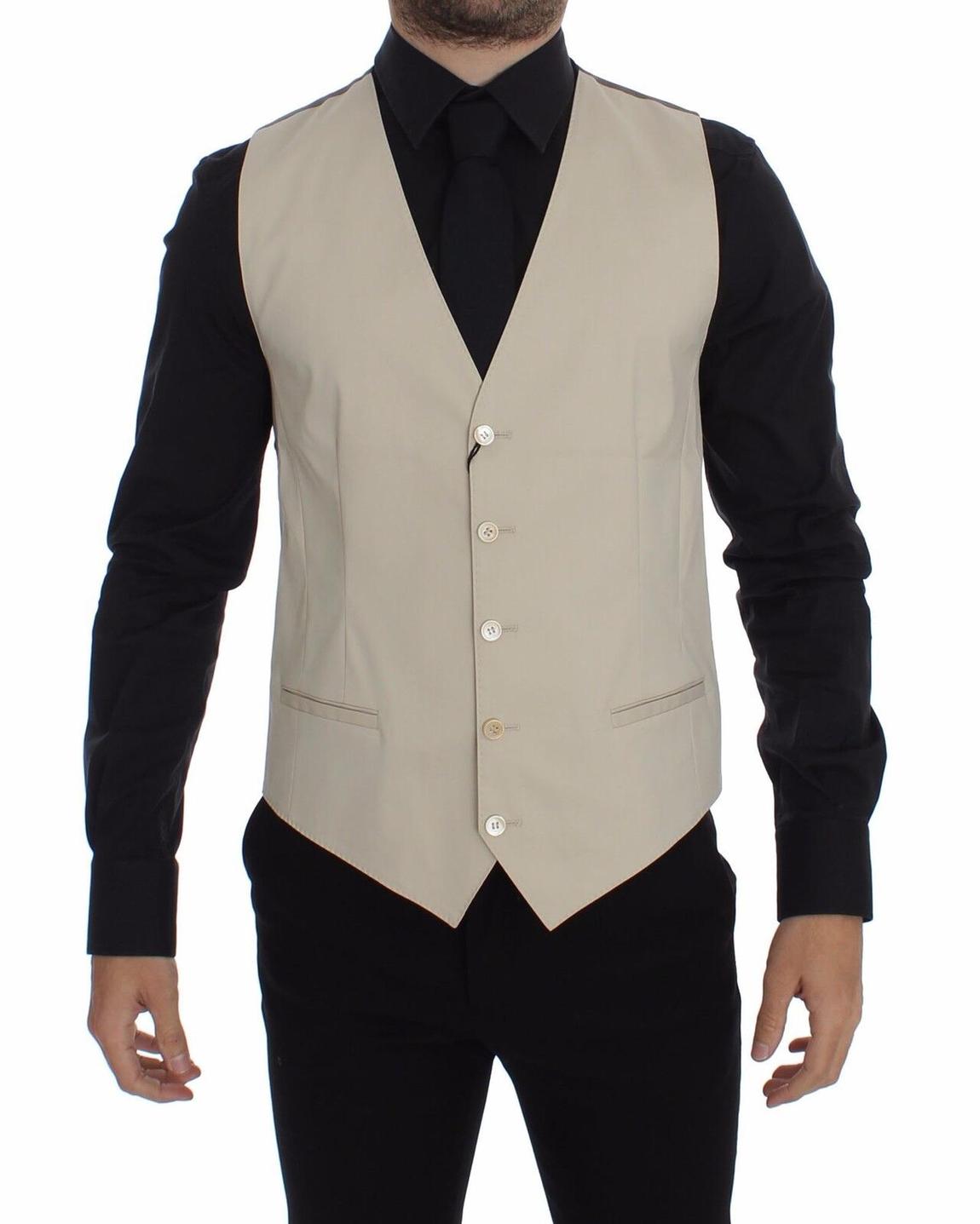 Beige Vest Classic Fit Men main product photo