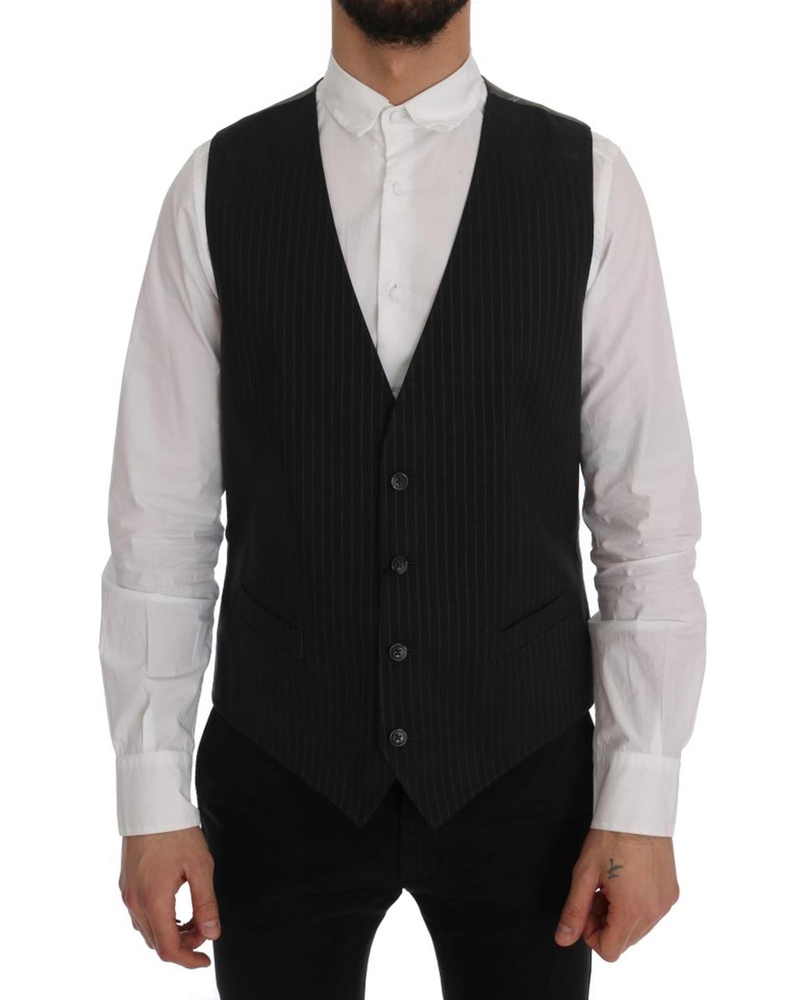 Classic Pinstripe Vest - Gray main product photo