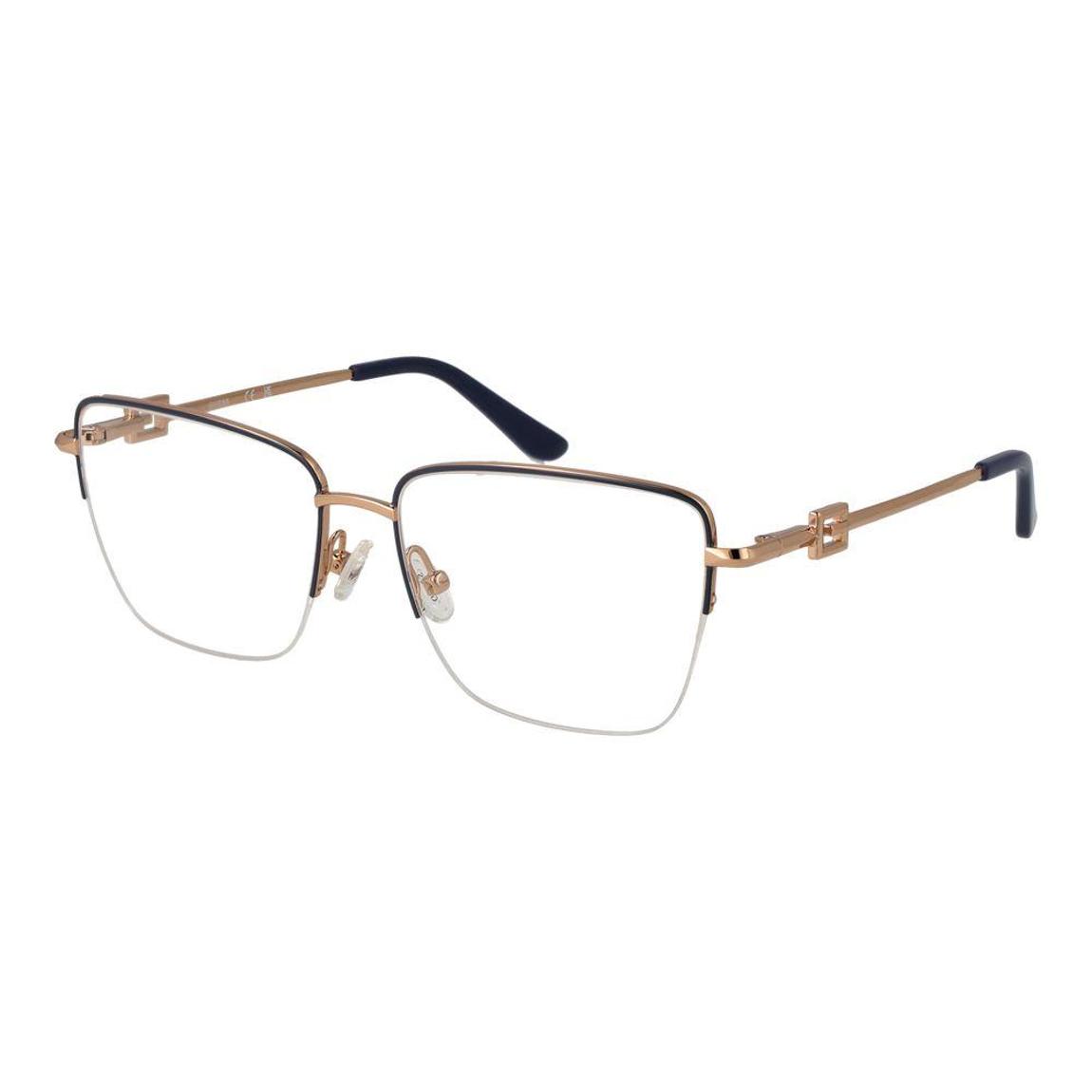 Half-Rim Metal Rectangle Optical Frames with Demo Lenses - Gray main product photo