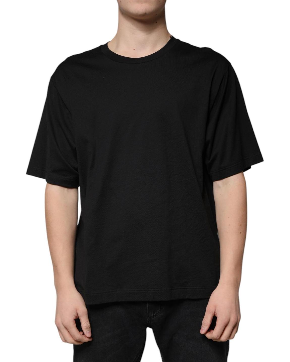 Oversized Cotton TShirt Classic Crew Neck - Black T-Shirts main product photo