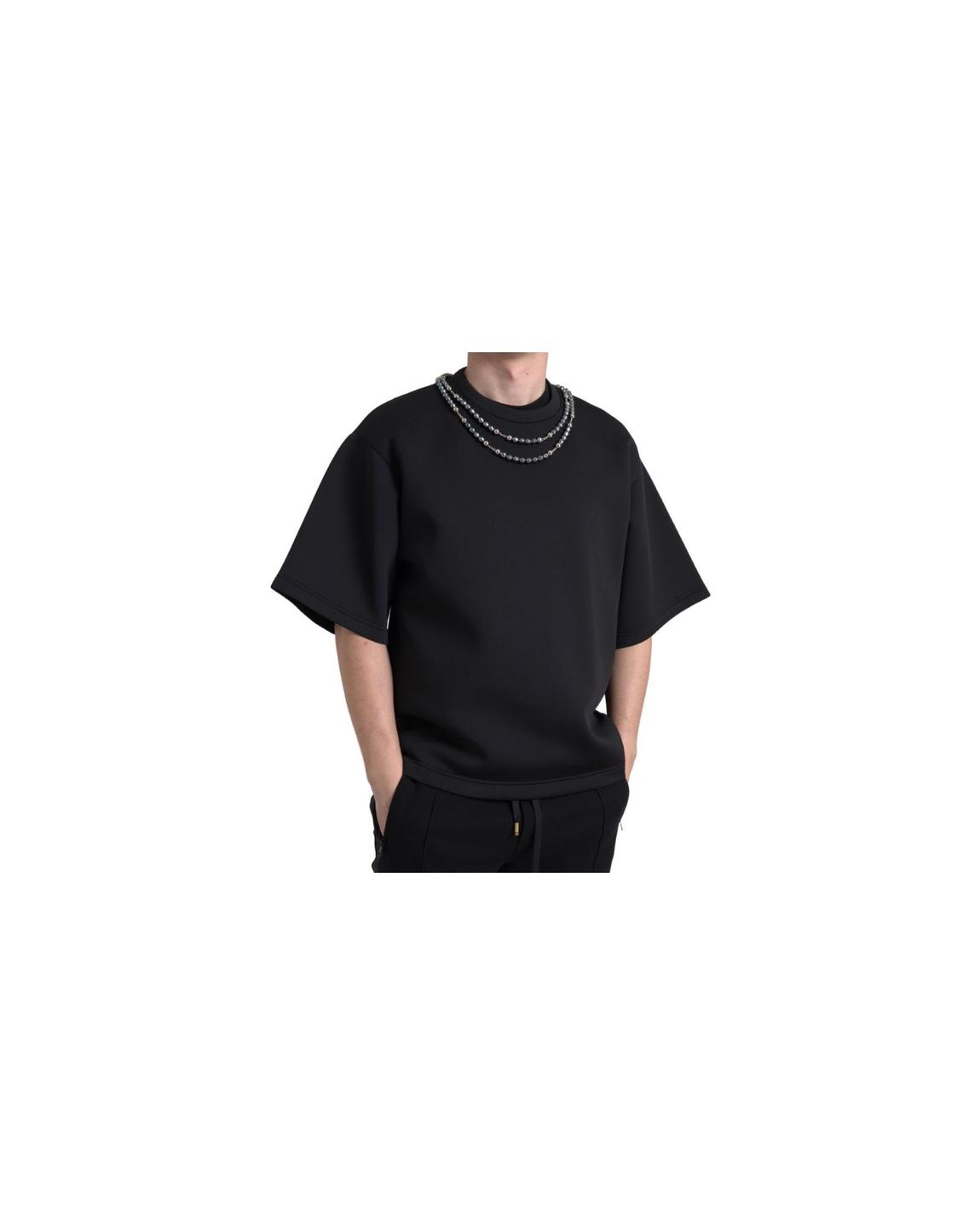 Neoprene Crew Neck Tee TSH84165 - Black T-Shirts main product photo