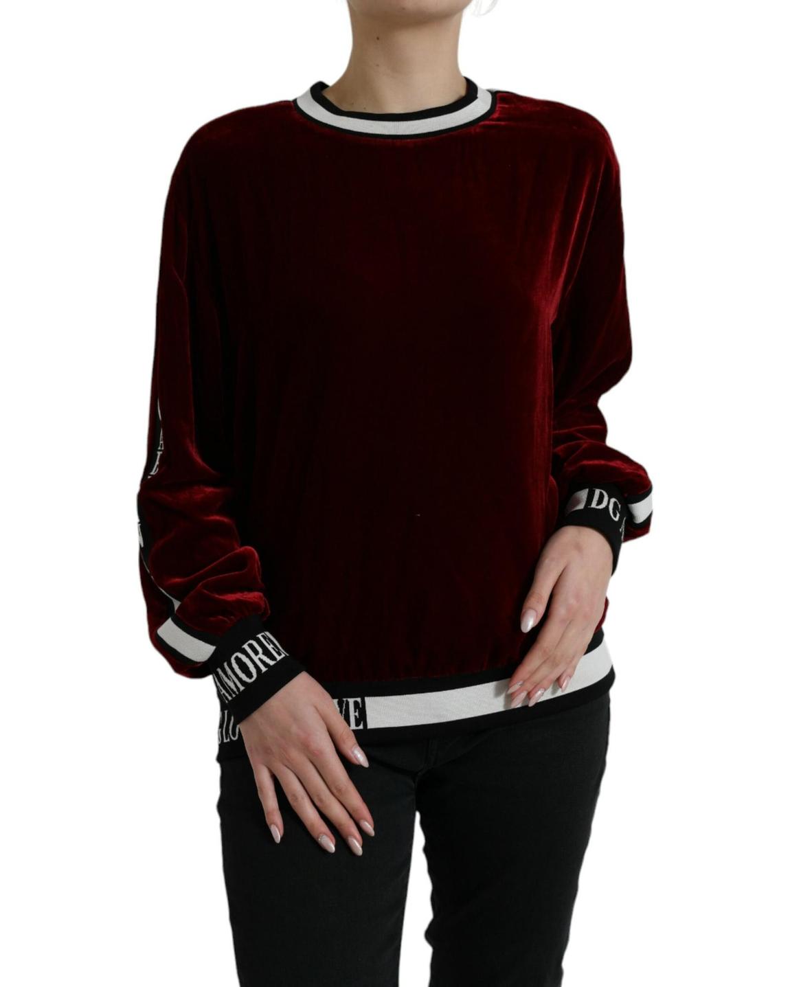 Velvet Sweatshirt Amore Style Wo - Bordeaux Sweaters main product photo