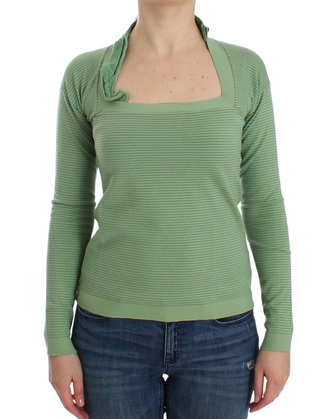 Long Sleeve Knit Pullover Sweater Wo - Green main product photo