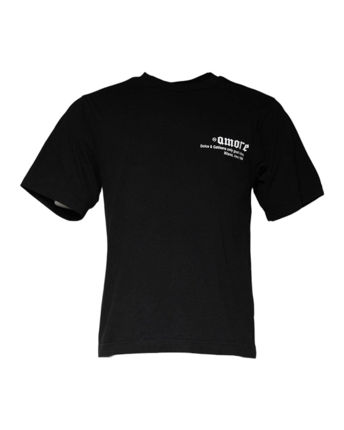 Amore TShirt Short Sleeve Crew Neck - Black T-Shirts main product photo