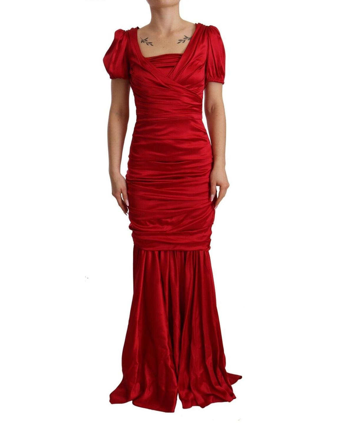 Dolce Gabbana Silk Crepe Mermaid Gown Red Wo Dresses main product photo