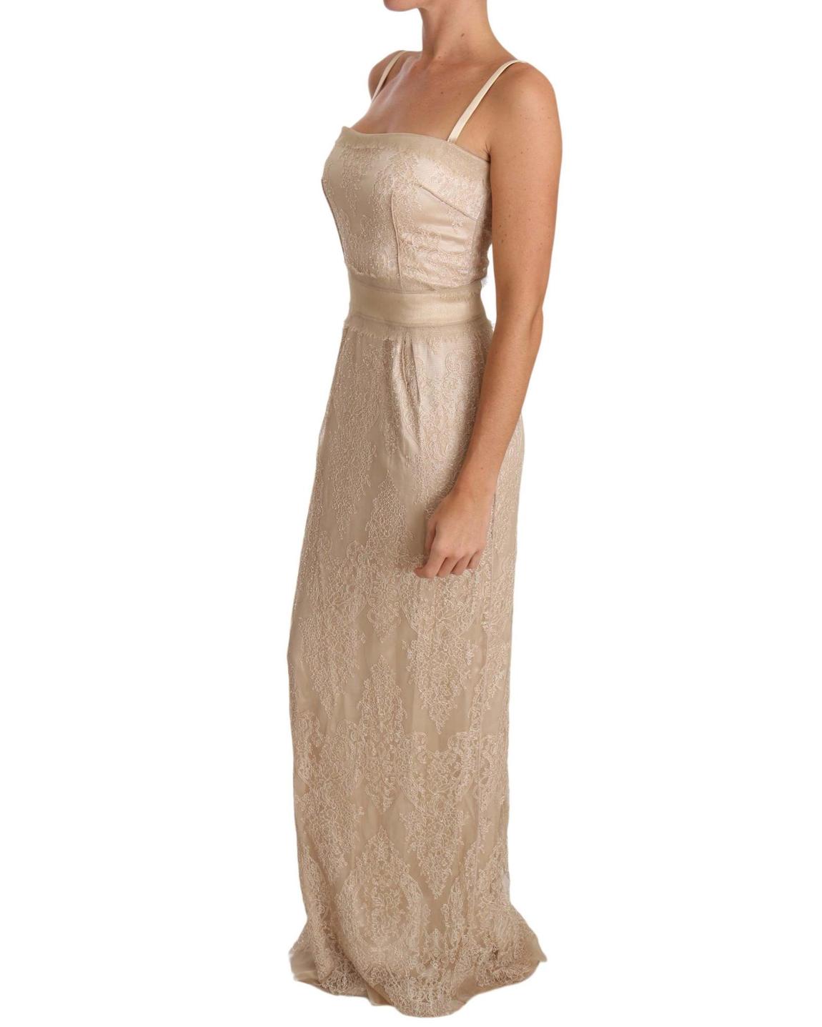Dolce Gabbana Lace Evening Dress Wo - Beige Dresses main product photo
