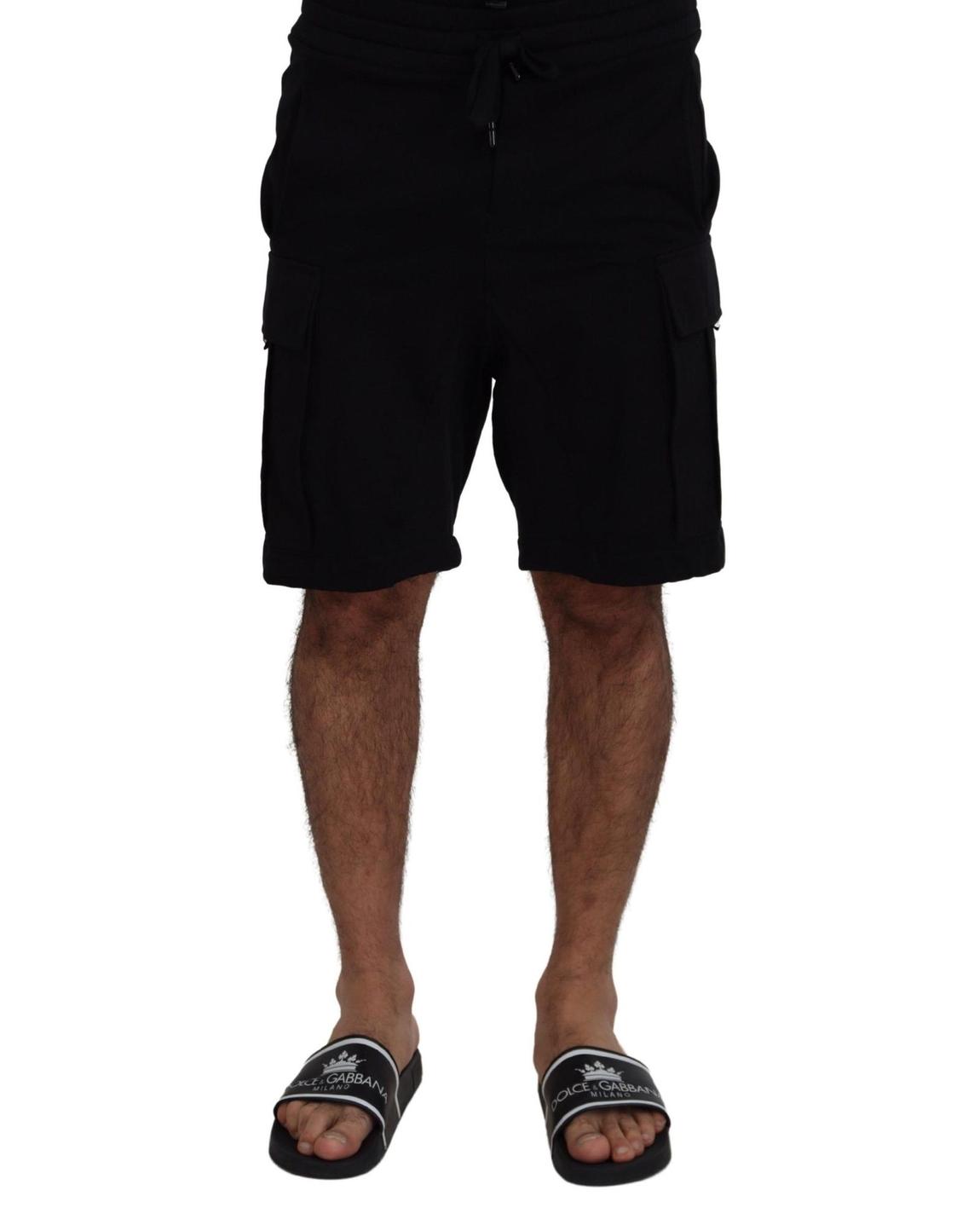 Cargo Shorts Sweatpants Style - Black main product photo