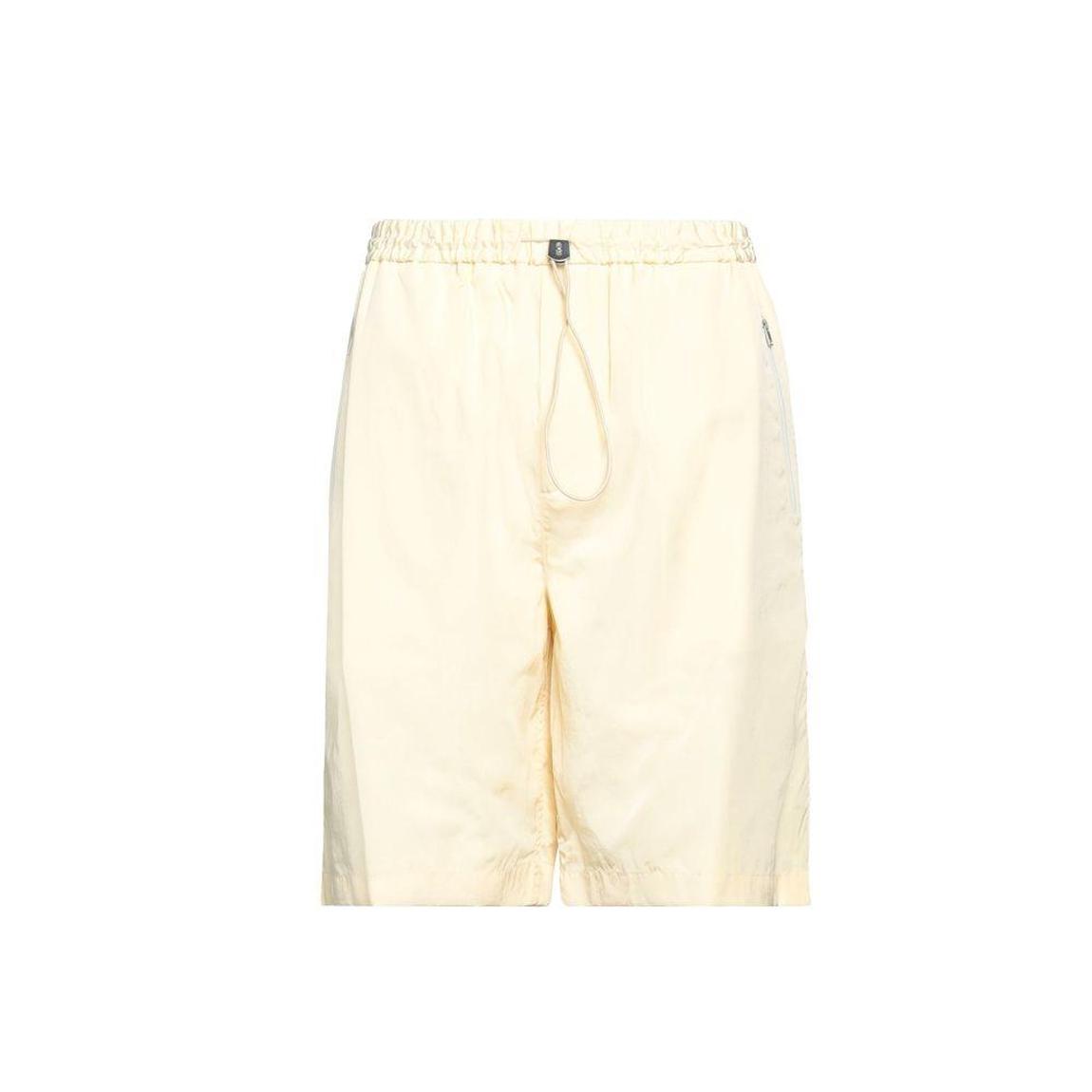Drawstring Waist Polyamide Shorts with Side Pockets - Yellow main product photo