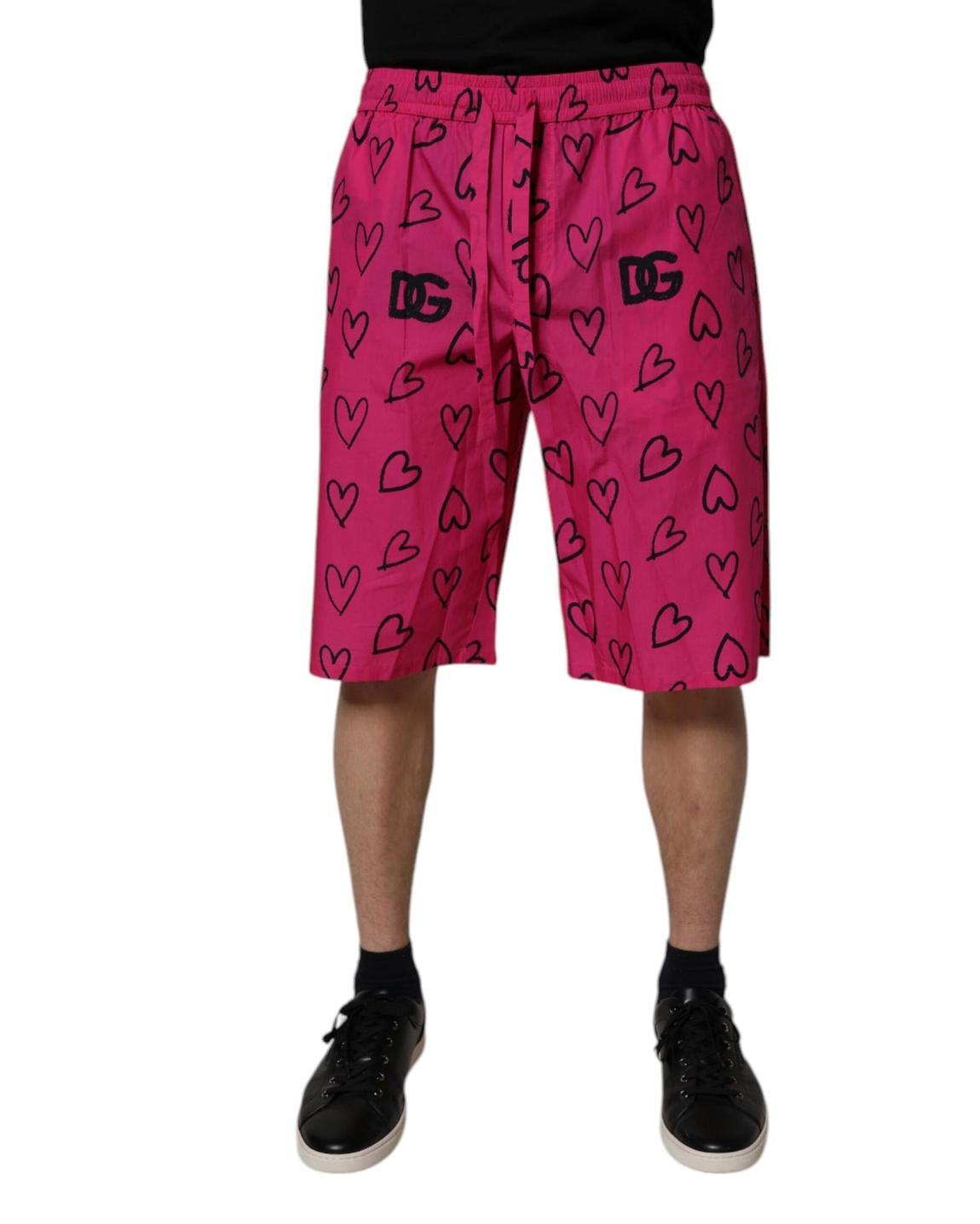 Heart Print Shorts - Pink main product photo