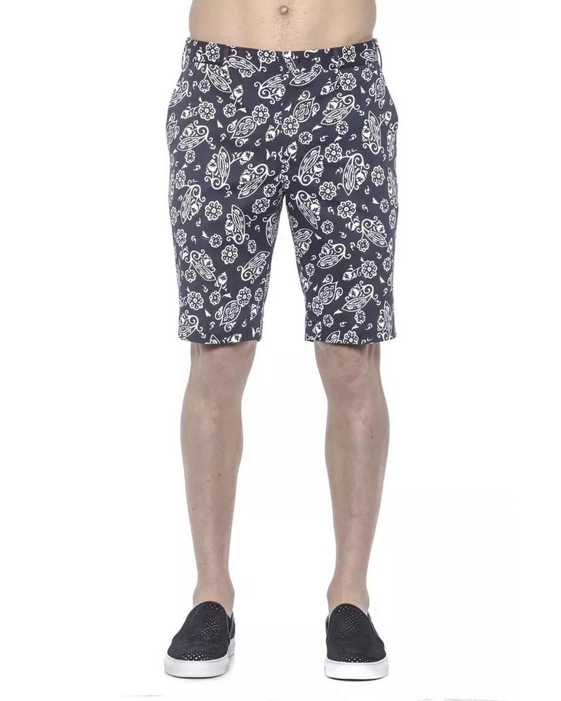 Paisley Print Casual Shorts - Blue main product photo