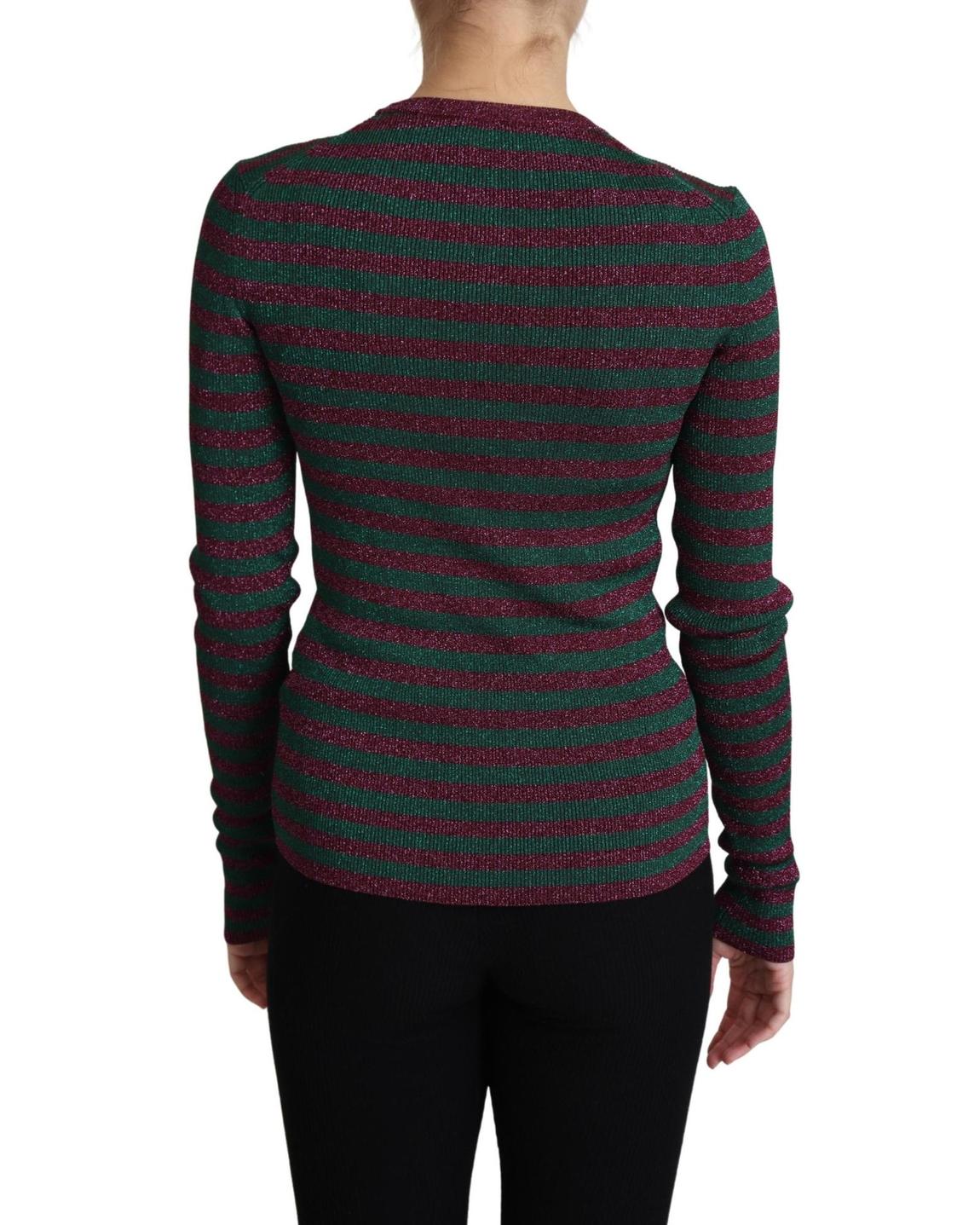 Metallic Striped Knit Pullover TSH4773 Wo - Gray Sweaters main product photo