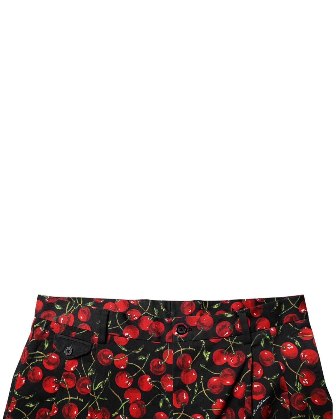 Cherry Print Shorts - Black And Red main product photo