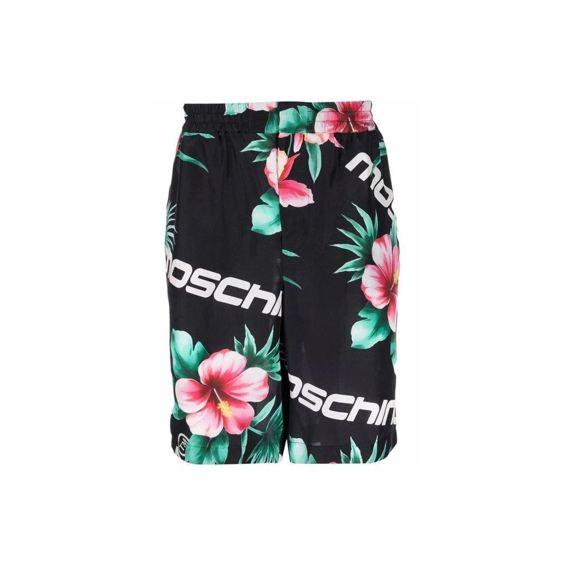 Floral Print Silk Shorts with Elasticated Waist and Side Pockets - main product photo