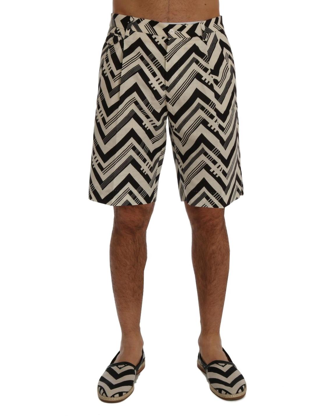Chevron Print Shorts - Blackwhite main product photo