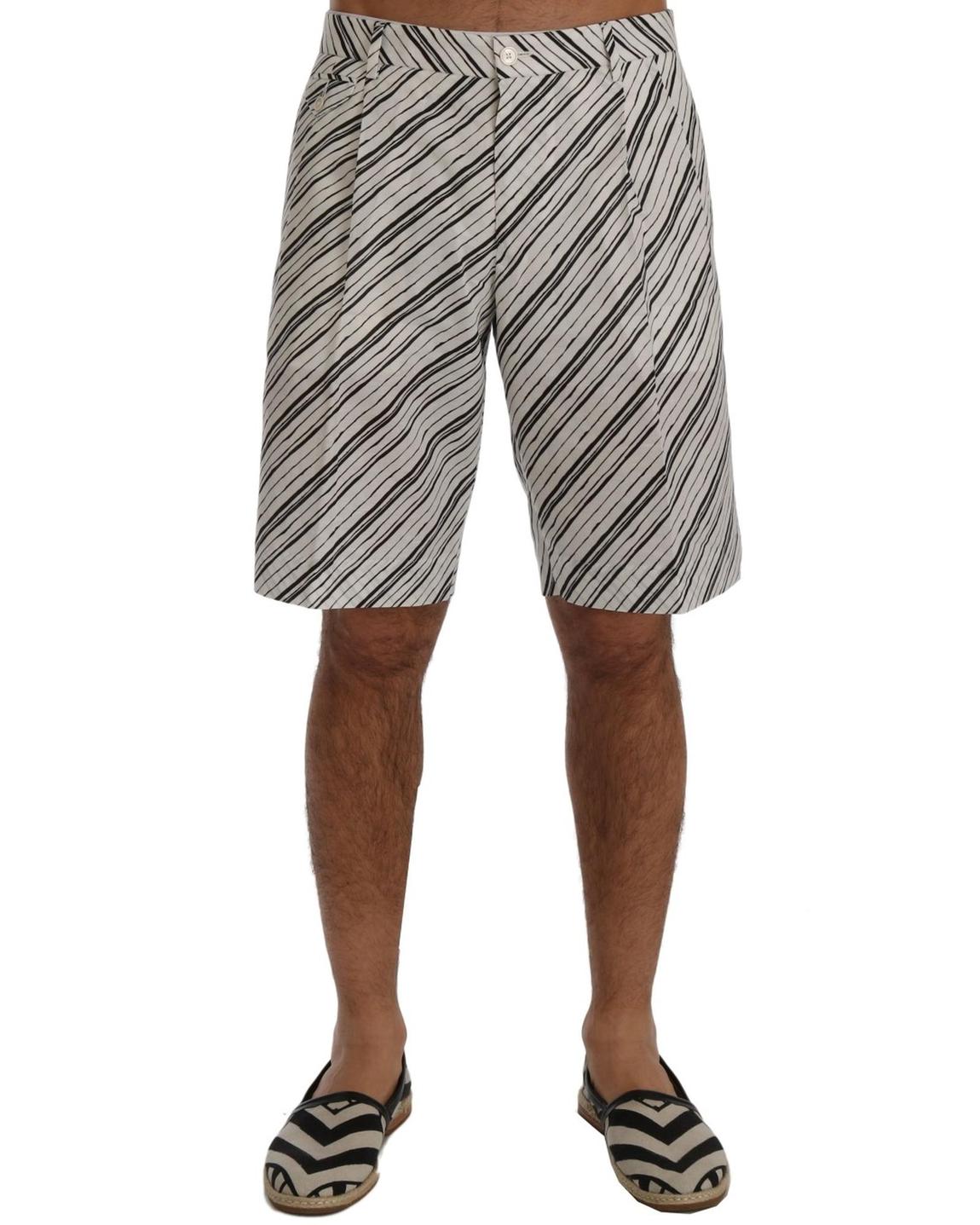 Striped Casual Shorts - Blackwhite main product photo