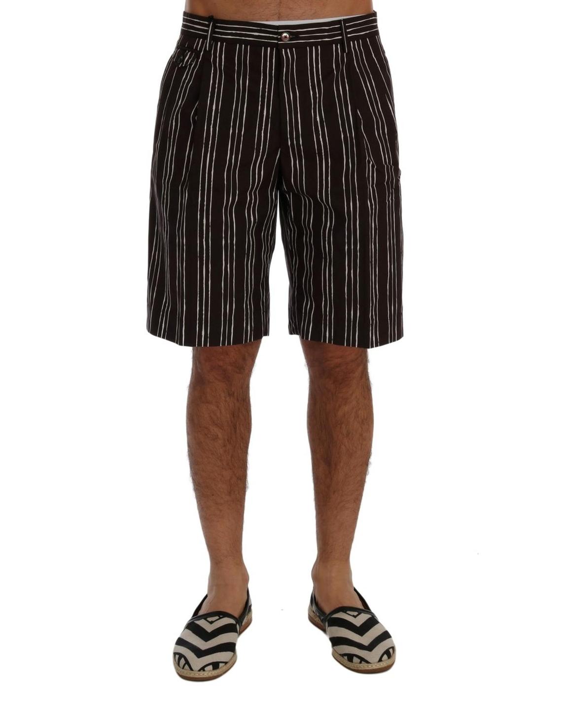 Vertical Stripe Shorts - Bordeaux main product photo