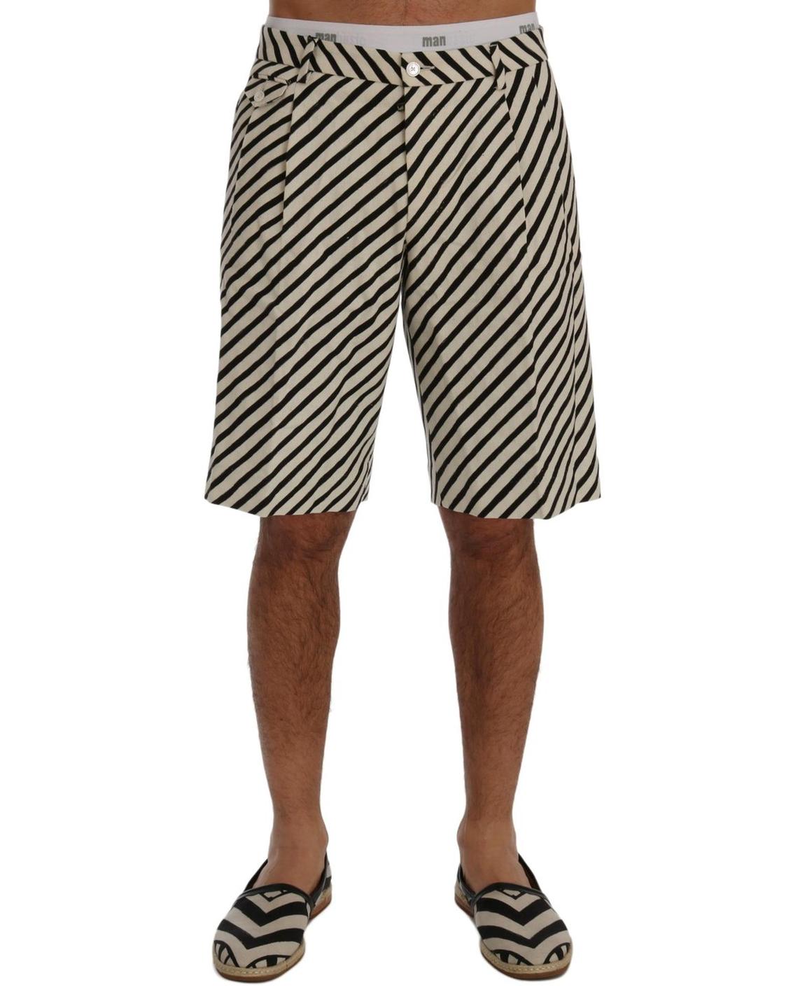 Diagonal Striped Shorts Summer Resort - Blackwhite main product photo
