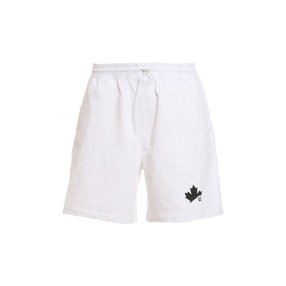 Elasticated Drawstring Waistband Cotton Shorts with Front Logo Detail main product photo