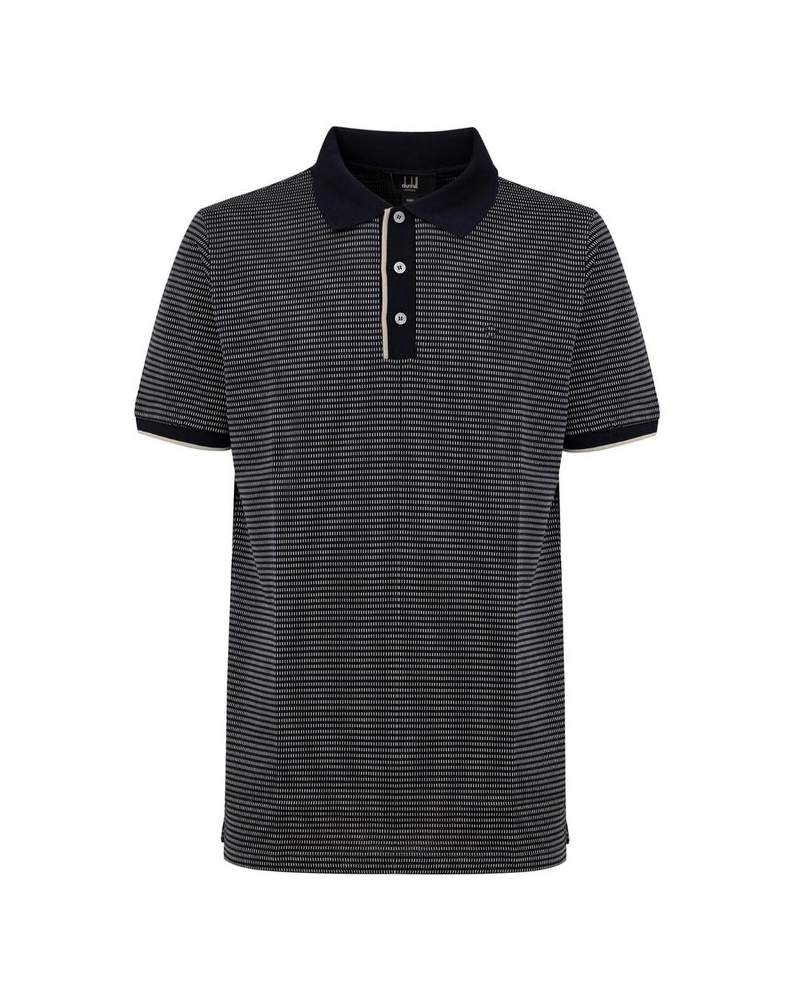 Textured Short Sleeve Polo Shirt- Blue main product photo