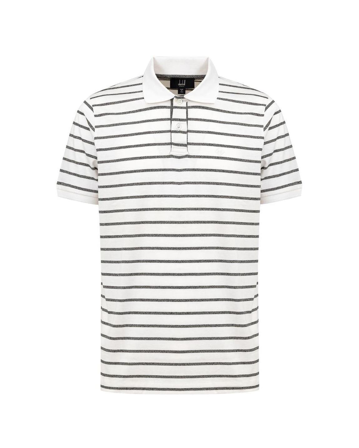 Striped Polo Shirt Classic Style - White main product photo