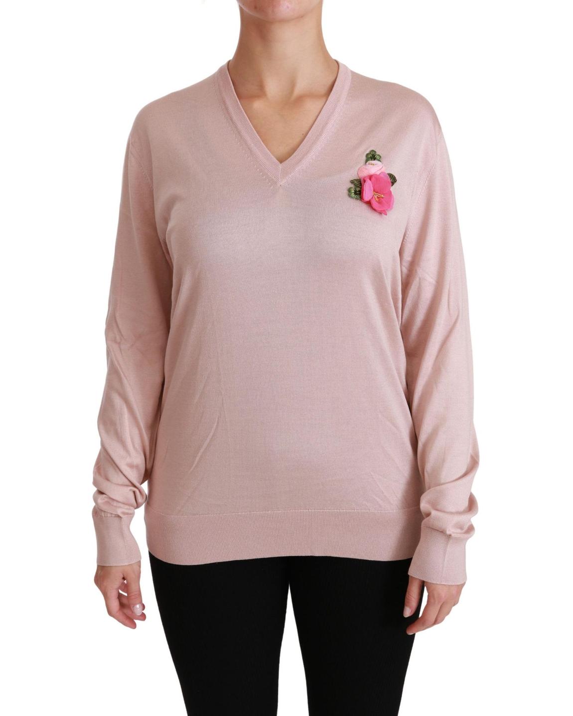 Dolce Gabbana Cashmere VNeck Sweater Wo - Pink main product photo