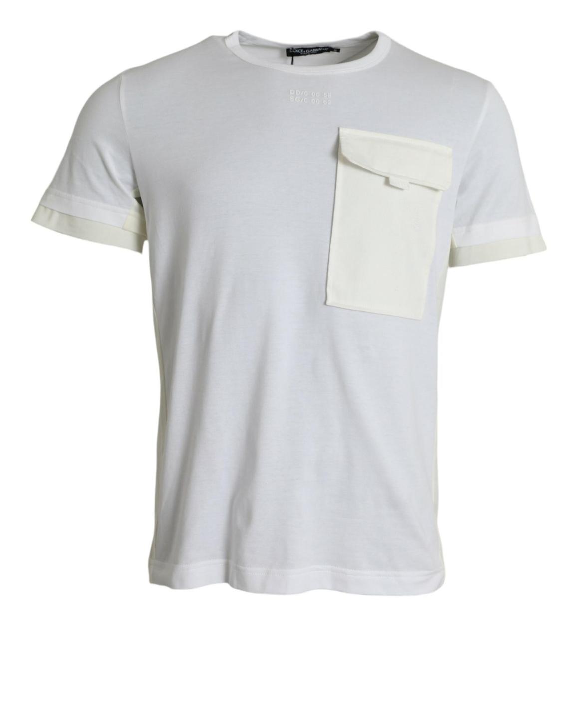 Crew Neck TShirt Pocket Detail - White T-Shirts main product photo