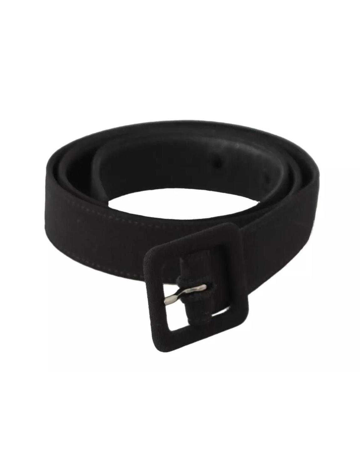 Suede Belt Square Buckle Wo - Black main product photo
