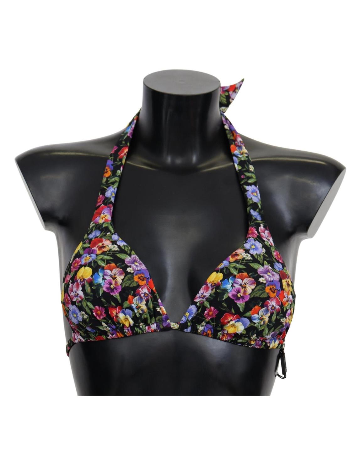 Dolce Gabbana Bikini Top Floral Print Wo - Black Swimwear main product photo