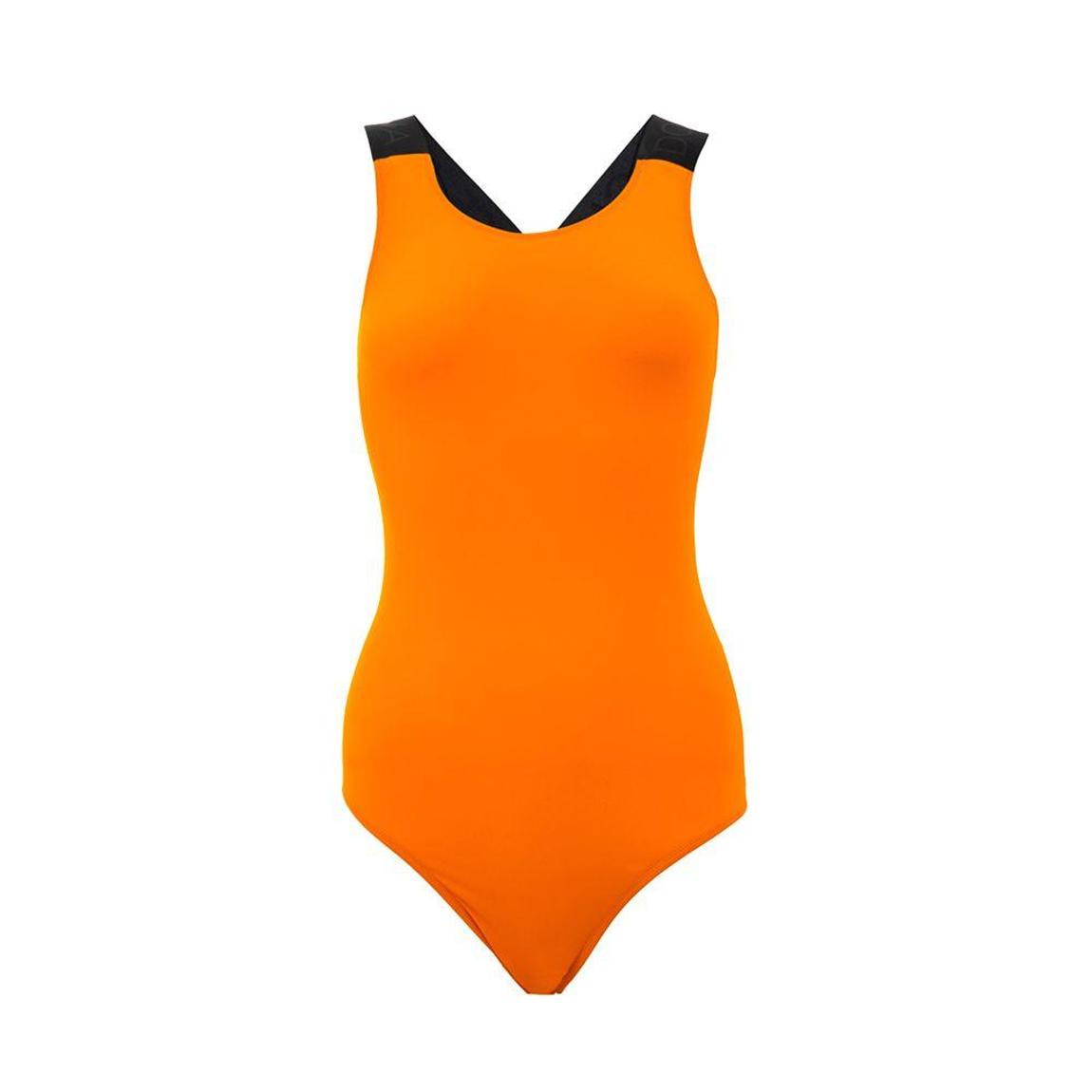 Classic Olympic One-Piece Swimsuit with Black Detail and Crossed main product photo