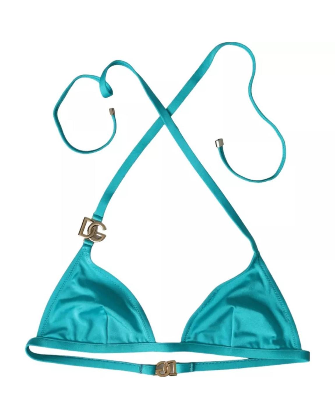 Triangle Bikini Top Turquoise Wo - Blue Swimwear main product photo