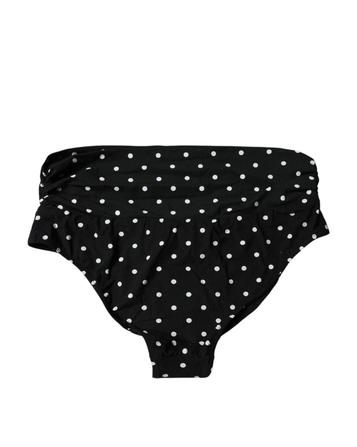 Polka Dot HighWaisted Swim Bottoms Wo - Black And White Swimwear main product photo